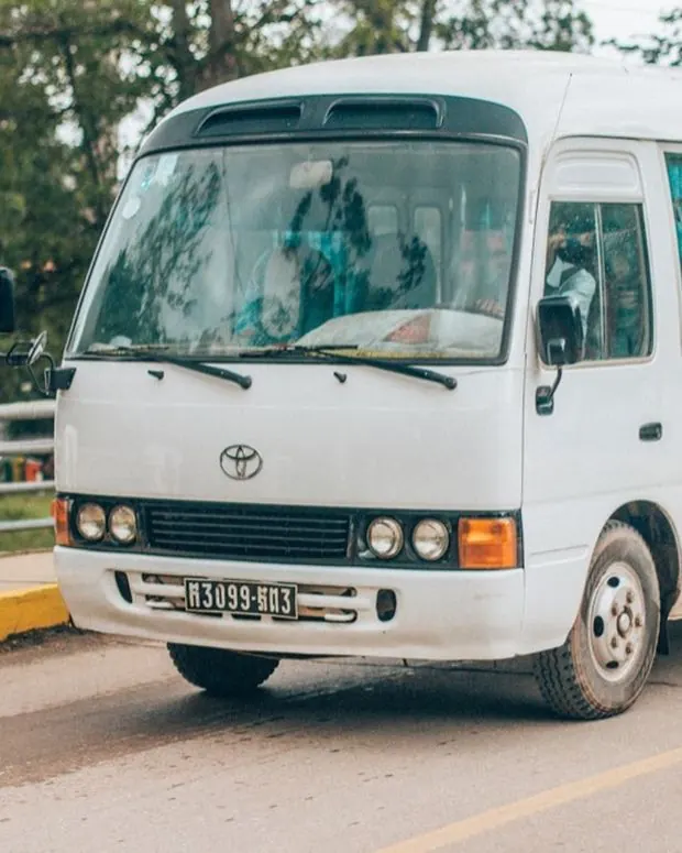A traveller mini coach on a plant shuttle run